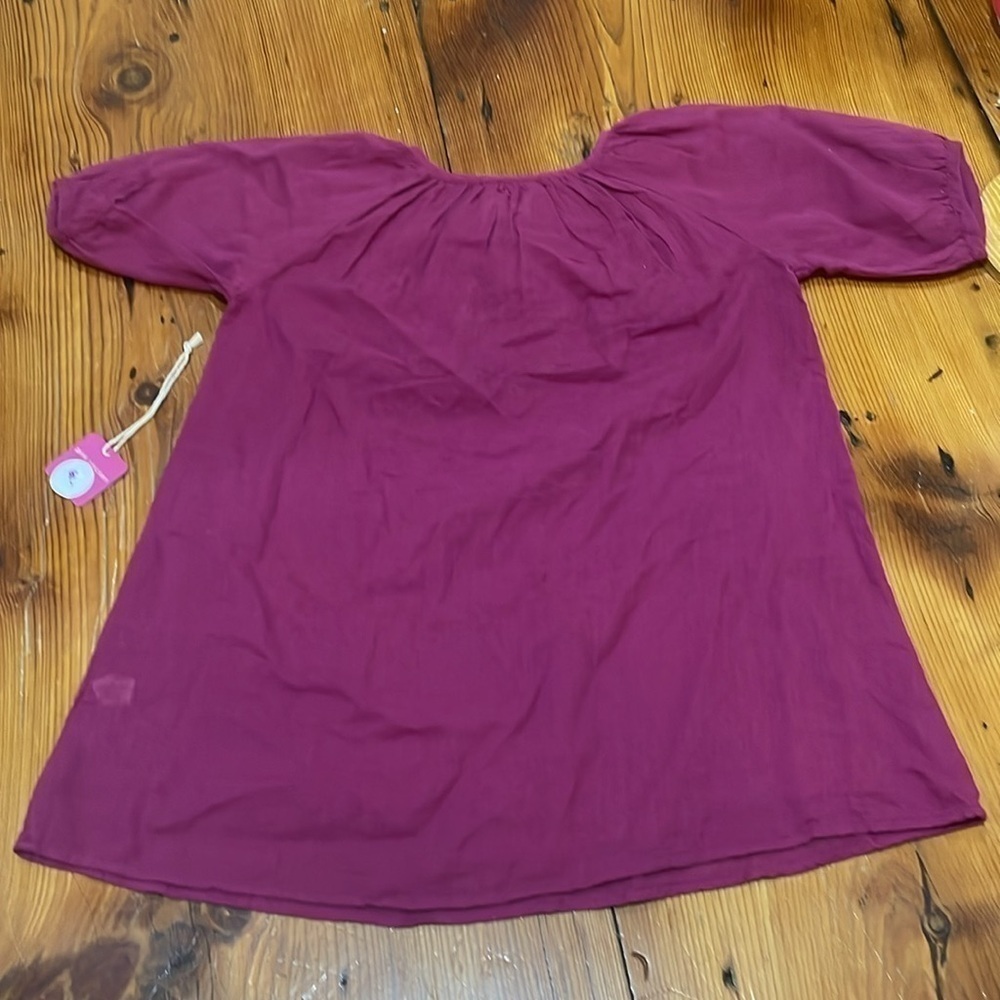 Pink Chicken toddler purple embroidered dress beach coverup size 3 year NWT - Picture 6 of 7